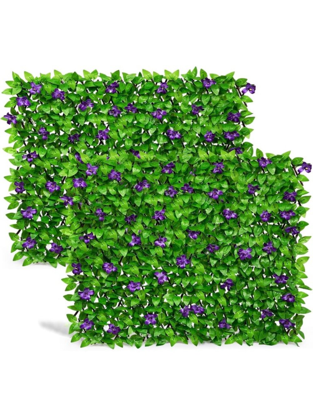 Expandable Faux Ivy Trellis Fence - 2 Pack Privacy Screen for Patio & Garden